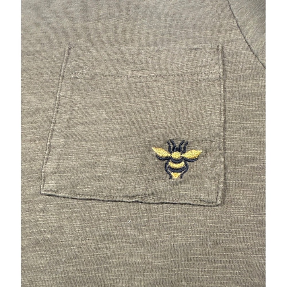 Chicos Ultimate Tee Olive Green Bee Embroidered Pkt 3/4 Sleeve Top Chico Size 1